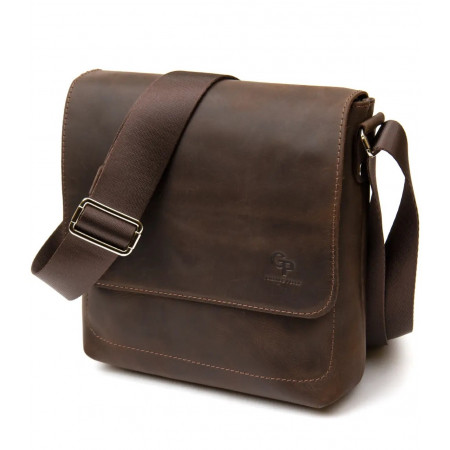 Кожаная мужская сумка GRANDE PELLE Crazy Horse (GP0432brown)